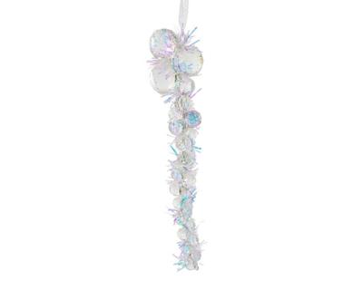Kersthanger ijspegel acryl 17 cm iris