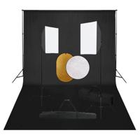 Fotostudioset met softboxlampen, achtergrond en reflector - thumbnail