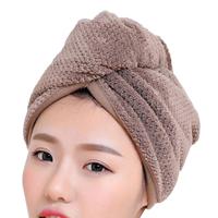 Womens Magic Quick dry Bad haar drogen handdoek Cap Bathing tool (bruin) - thumbnail