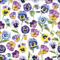 Ambiente Servetten 33x33 cm Pansy all over Voorjaar Lente - thumbnail