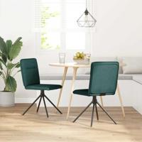 Eetkamerstoelen 2 st stof donkergroen - thumbnail