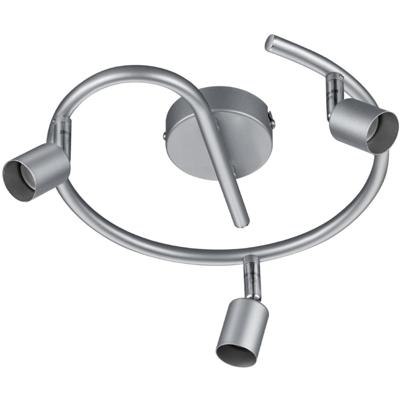 LED Plafondspot 3-lichts GU10 - Rond Mat Titaan Aluminium