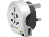 Q2 Power 1.100130 Reisstekker World to Great Britain with USB - thumbnail
