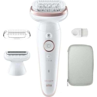 Elektrische epilator - BRAUN - Silk-épil 9 - Gemakkelijk ontharen - Langdurig zachte huid - 9-030 - Wit / Roze