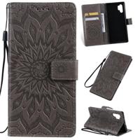 Gedrukt afdrukken zonnebloem patroon horizontale Flip PU lederen case voor Galaxy Note 10 +/Note 10 Pro met houder & kaartsleuven & portemonnee & Lan - thumbnail