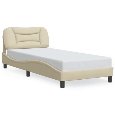 Bedframe zonder matras 80x200 cm stof crèmekleurig - thumbnail