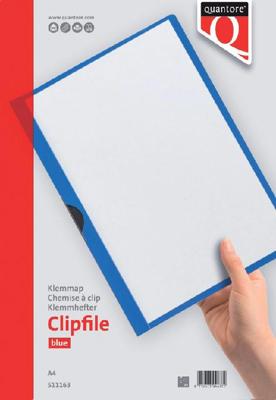 5 Donkerblauwe klemmappen van Quantore