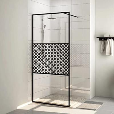 Inloopdouchewand 90x195 cm ESG-glas transparant en zwart