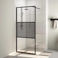 Inloopdouchewand 90x195 cm ESG-glas transparant en zwart - thumbnail