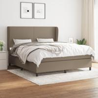 Boxspring met matras stof taupe 180x200 cm - thumbnail
