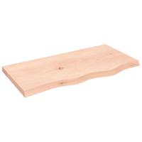 Tafelblad 80x40x(2-4) cm onbehandeld massief eikenhout - thumbnail