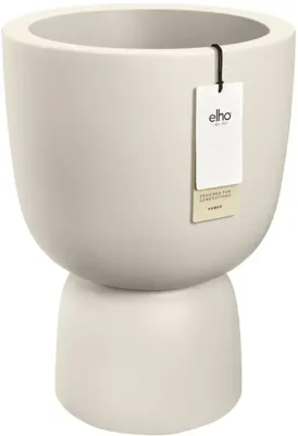 Elho Amber Coupe Round 41 - Linnen wit - L 41 x B x H 58 cm - Binnen en Buiten - 100% gerecycled