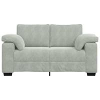 Loveseat bank 120 cm fluweel lichtgrijs - thumbnail