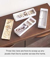 Yamazaki Sieradendoos - 3 niveaus en deksel - Rin - Wit - thumbnail