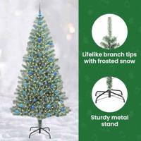 VidaXL Kunstmatige kerstboom sneeuw gevlochten met led licht 210 cm - thumbnail