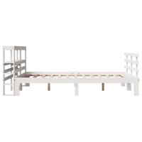 Bedframe met hoofdeinde zonder matras 120x200 cm wit - thumbnail