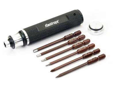 Fastrax handvat met wisselbare sleutels - 6 Delig (1.5/2.0/2.5/3.0mm/PH/FLAT)