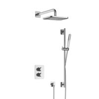 Hotbath Gal - Inbouw Regendoucheset - Chroom - Thermostatisch - Wandarm 35 cm - Hoofddouche 220 mm - Staafhanddouche - Glijstang 900 mm - met 2-Weg Stop-Omstel - thumbnail