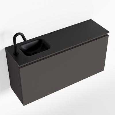 MONDIAZ OLAN 100cm toiletmeubel dark grey. LEX wastafel urban links 1 kraangat MONDIAZ OLAN 100cm toiletmeubel dark grey. LEX wastafel urban links 1 kraangat