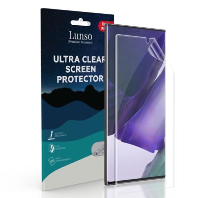 Lunso - Duo Pack (2 stuks) Beschermfolie - Full Cover Screen Protector - Samsung Galaxy Note 20 Ultra Lunso - Duo Pack (2 stuks) Beschermfolie - Full Cover Screen Protector - Samsung Galaxy Note 20 Ultra