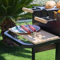 Kolenbarbecue met wielen Aktive Geëmailleerd metaal 100,5 x 88,5 x 40 cm Zwart - thumbnail