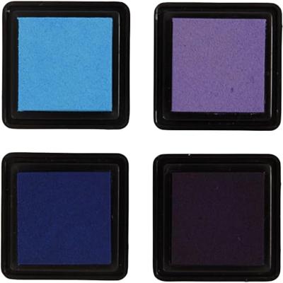 Creativ Company Stempelinkt blauw tinten/paars, 4st.