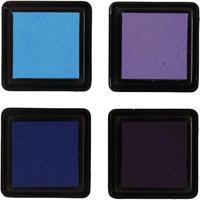 Creativ Company Stempelinkt blauw tinten/paars, 4st. - thumbnail