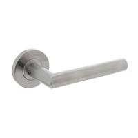 Gatdeel rechts Hoek 90°op rozet neutraal RVS - thumbnail