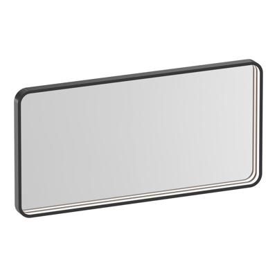 Brauer Sapphire Spiegel - Rechthoekig met Afgeronde Hoeken - 80 cm - met Gunmetal Frame - met Directe LED-Verlichting - Dimbaar en met Kleurfunctie - met Afstandsbediening