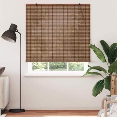Raambuiten & Gordijnen met gordijnen Bruin 140 x 220 cm Bamboe