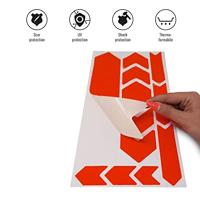 Fiets frame bescherming stickerset neon rood - thumbnail