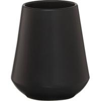 Tandenborstelbeker Sealskin Conical 10,5x9cm Porselein Zwart - thumbnail