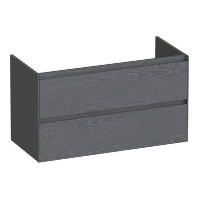 Brauer Inspire - Onderkast - 100 cm - met 2 Softclose Lades Greeploos en 1 Sifon Uitsparing - Timber Grey