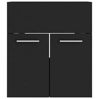 vidaXL Wastafelkast 41x38,5x46 cm spaanplaat zwart - thumbnail