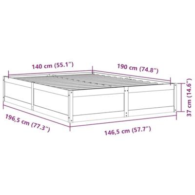 Bed met matras massief grenenhout wasbruin 140x190 cm Bed met matras massief grenenhout wasbruin 140x190 cm