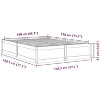 Bed met matras massief grenenhout wasbruin 140x190 cm - thumbnail