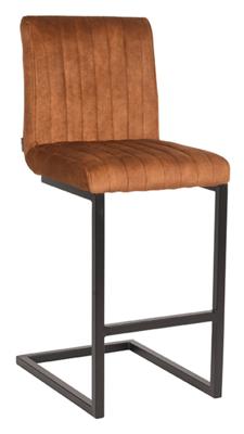 LABEL51 Barkruk 'Milo' Velvet, kleur Oker (zithoogte 66cm)