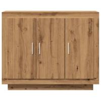 Dressoir 92x35x75 cm bewerkt hout artisanaal eikenkleur - thumbnail