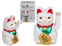 Zwaaiende Lucky Cat - Wit - thumbnail