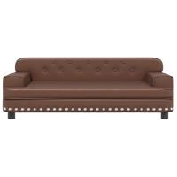 Kinderbank 90x53x30 cm kunstleer bruin - thumbnail