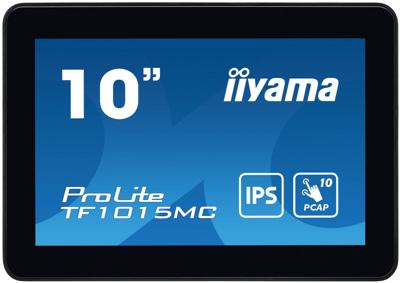 iiyama Prolite TF1015MC-B3 25,7 cm 10,1 inch IPS LED-monitor WXGA Open Frame 10 Punten Multitouch capacitief VGA HDMI DP RJ45 (LAN) Audio Out IP65 Touch door glas Ant-Fingerprint 7H zwart