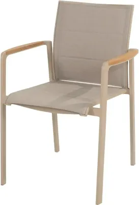 4 Seasons Outdoor stapelbare dining tuinstoel cortina latte