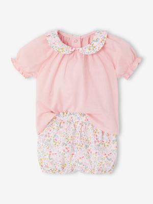 Geboorteset gebloemde short en T-shirt rozen