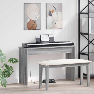 Keyboardstand Grijs Sonoma 100 x 32 x 64 cm Bewerkt hout Keyboardstand Grijs Sonoma 100 x 32 x 64 cm Bewerkt hout