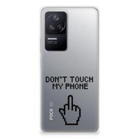 Xiaomi Poco F4 Silicone-hoesje Finger Don't Touch My Phone - thumbnail