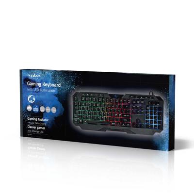 Bedraad Gaming Toetsenbord | USB Type-A | Membrane Toetsen | LED | QWERTY | Scandinavisch | Lengte stroomkabel: 1.30 m | Multimedia