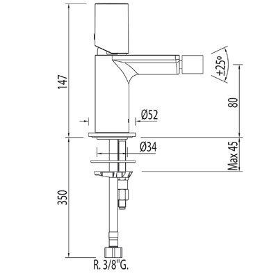 Bidetkraan Tres Max | Opbouw | Mengkraan | 1-knop | Rond | Chroom Bidetkraan Tres Max | Opbouw | Mengkraan | 1-knop | Rond | Chroom