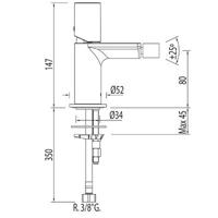 Bidetkraan Tres Max | Opbouw | Mengkraan | 1-knop | Rond | Chroom - thumbnail