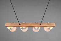 Trio HanglampCameron 4-lichts wit met houtbruin - R30654001 - thumbnail
