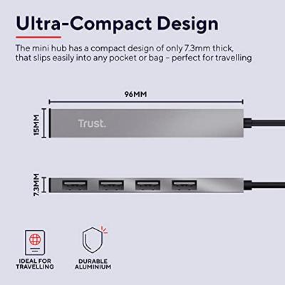 Trust Halyx 4-Port Mini USB Hub Aluminium